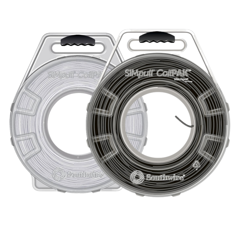 Southwire SIMpull 58619401 Type THHN Parallel Building Wire, 600 V AC, (2) 12 AWG Solid Copper Conductor, 1000 ft L, Black/White